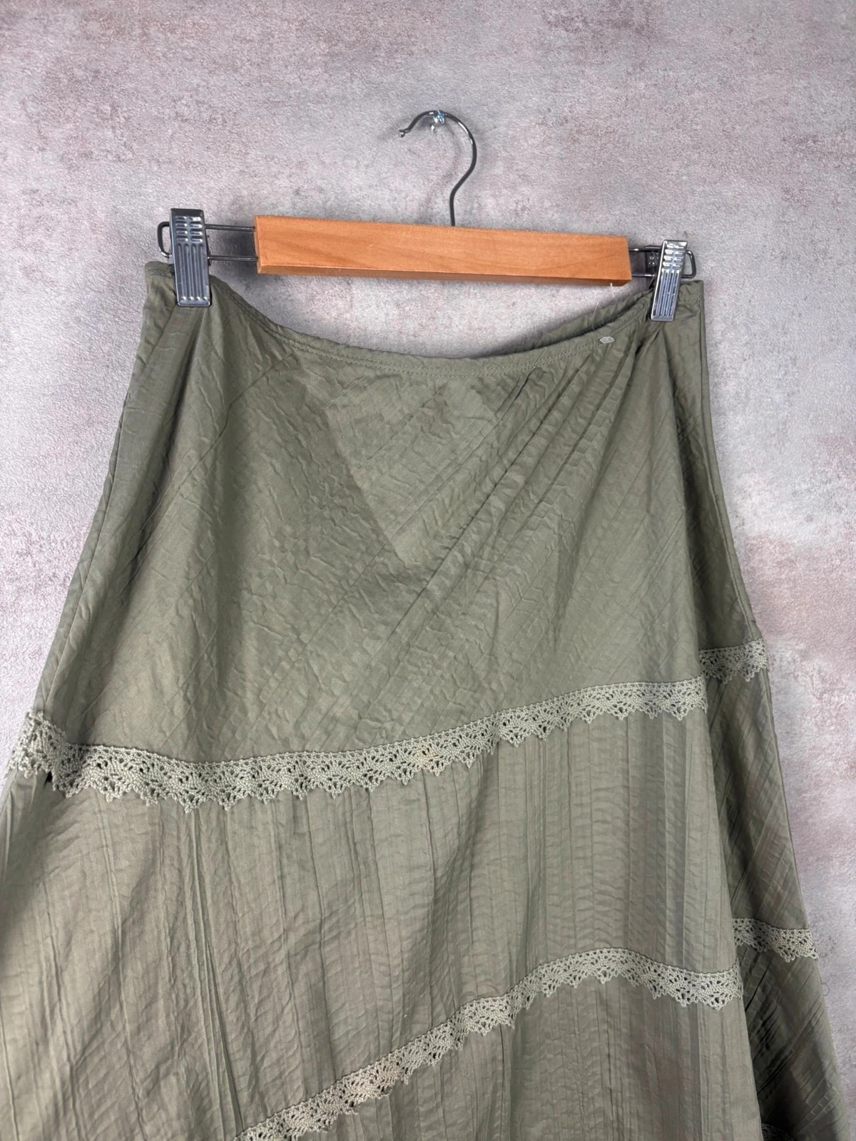 🌸 Long khaki skirt with embroidery Vintage Size 44/XXL 🌸 – photo 2